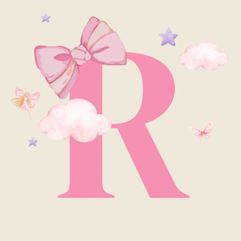 Buchstabe r rosa Wolken