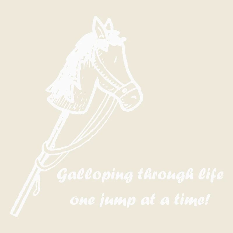 Galloping through life - white - Hobby Horsing