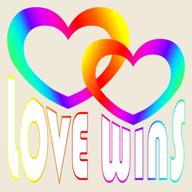 Rainbow Colorful Hearts - Love Wins