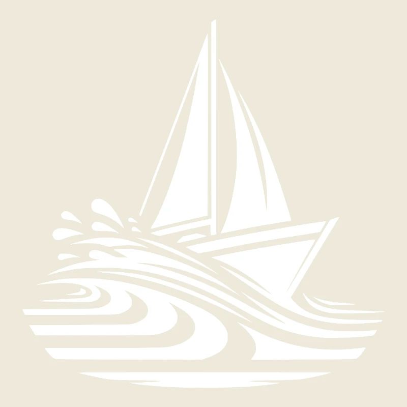 Voilier rapide sur le cap dans les vagues
