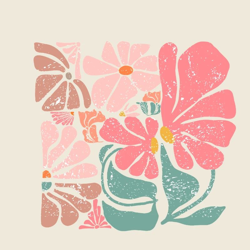 Groovy Retro Pink Blumen