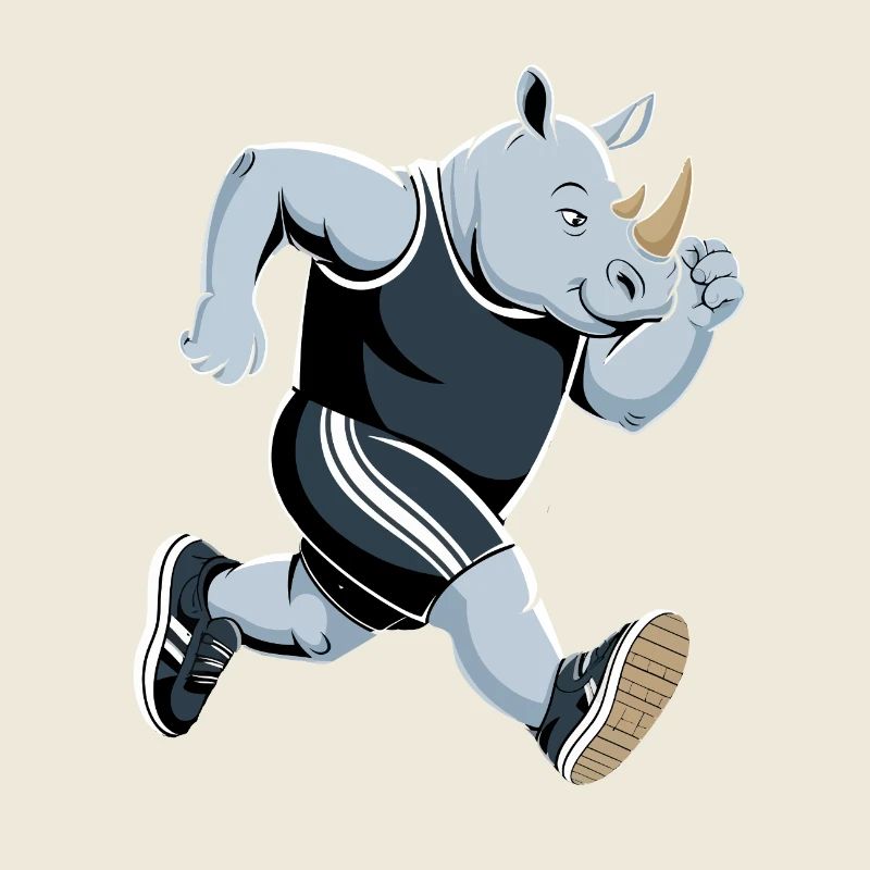 Energetic Rhino Athlete
