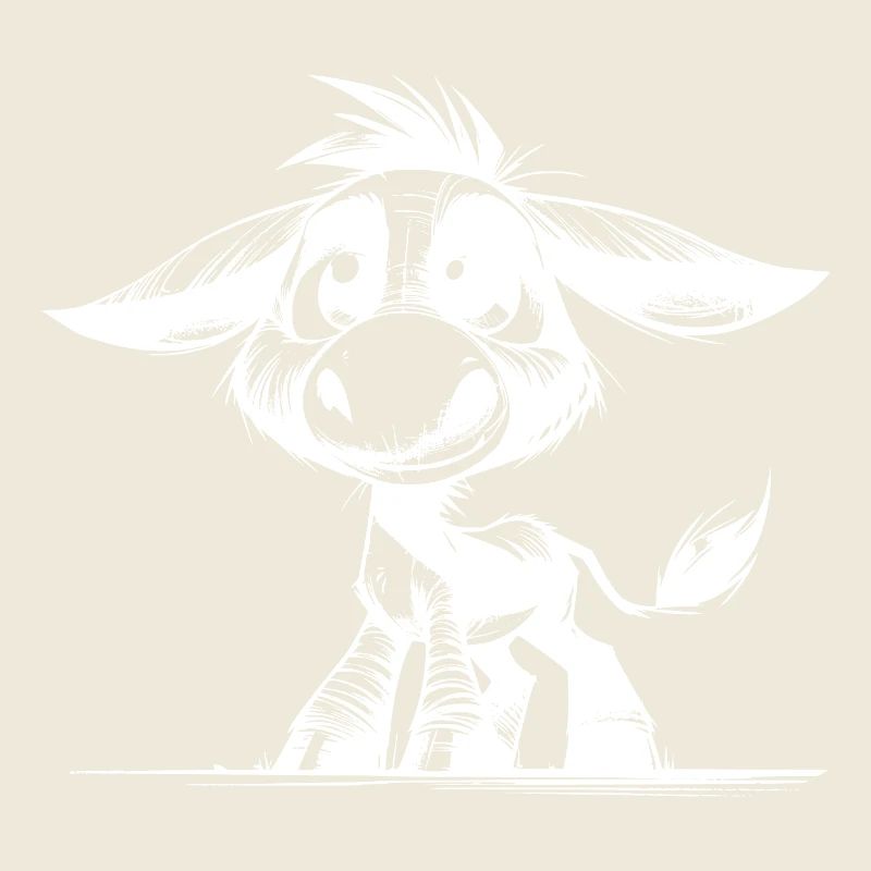 Câlin bébé âne dessin au crayon drôle