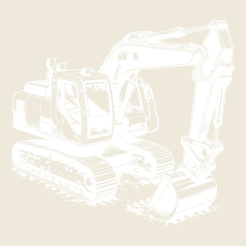 Technik trifft auf Kraft Muskelprotz Bagger