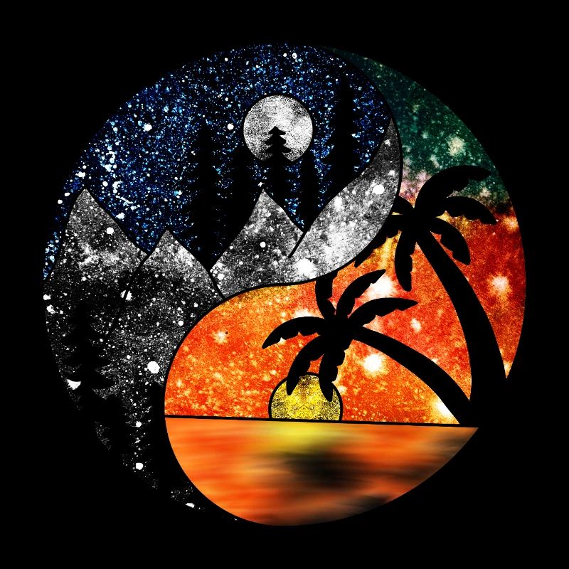 Kosmische Yin- und Yang-Landschaften