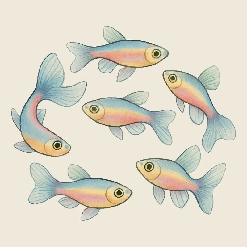 Pastel fish in a shoal