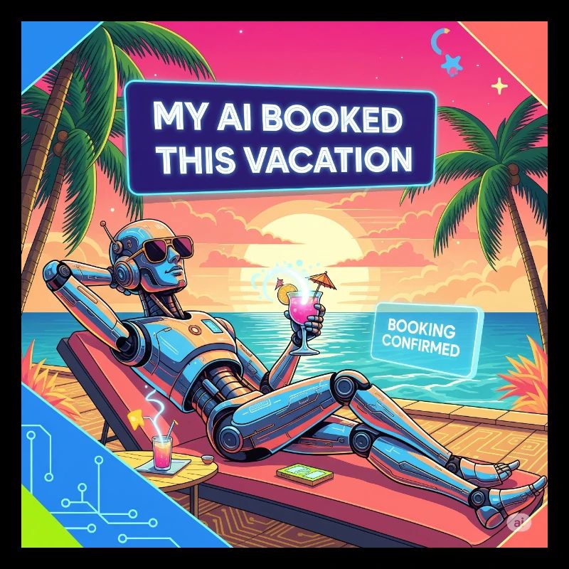 AI Paradise Vacation Robot Tee