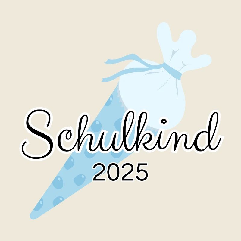 Schulkind Schultüte Blau