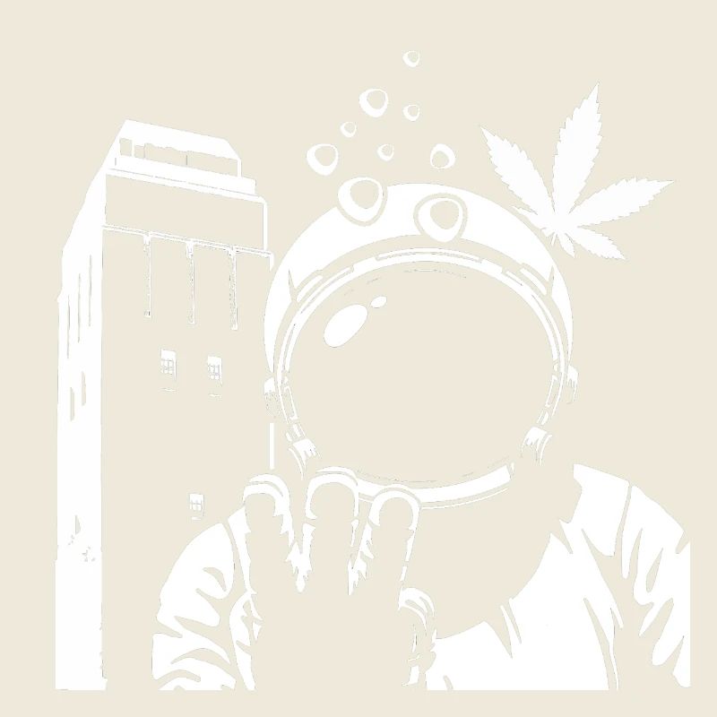 Austronaut Wasserturm und Hanf Weiß Transparent