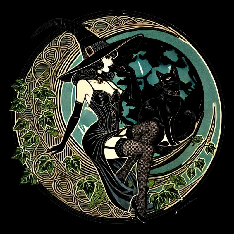Halloween Witch Pinup – Spooky Retro Glam Design
