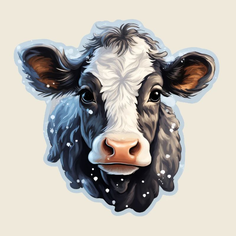 süsses Kälbchen im Schnee