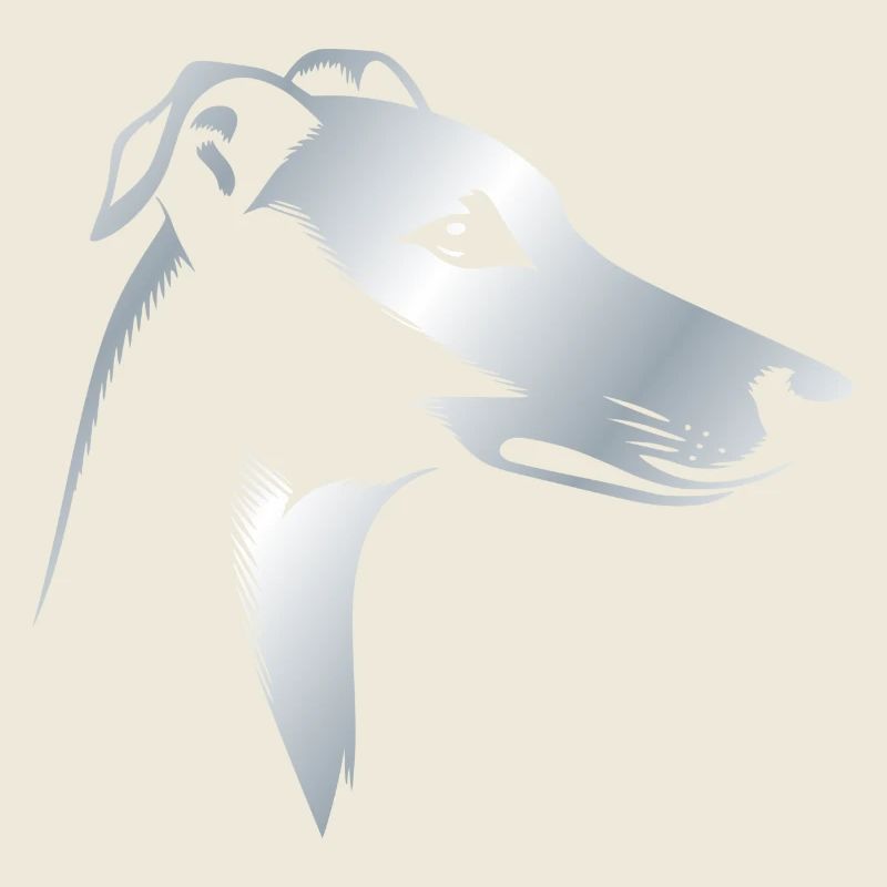Greyhound Greyhound, Dog Head, Silver Drawing