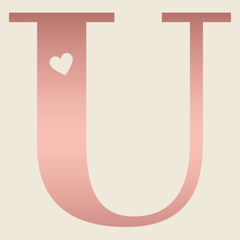 Buchstabe U Roségold