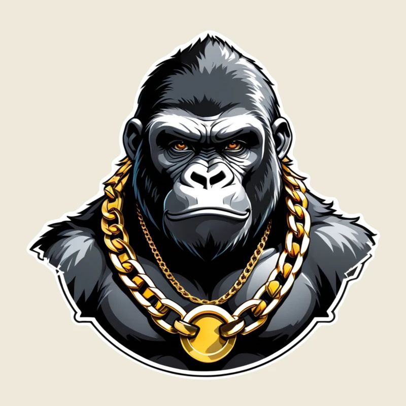 Gorilla mit Goldkette