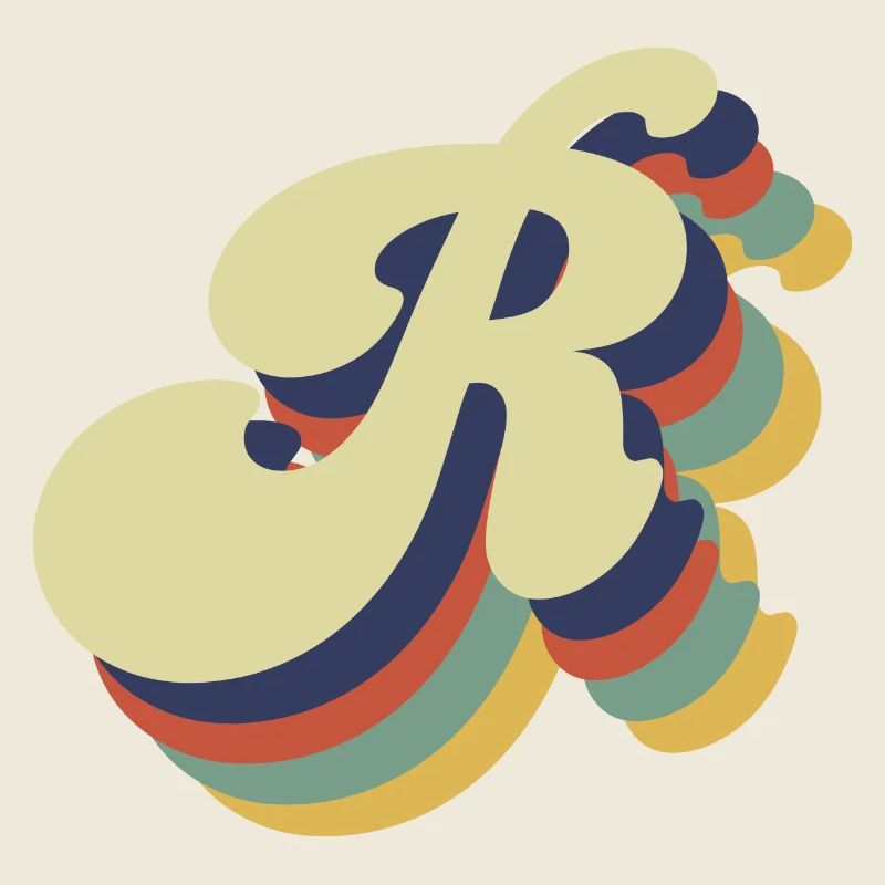 Retro-Buchstabe R