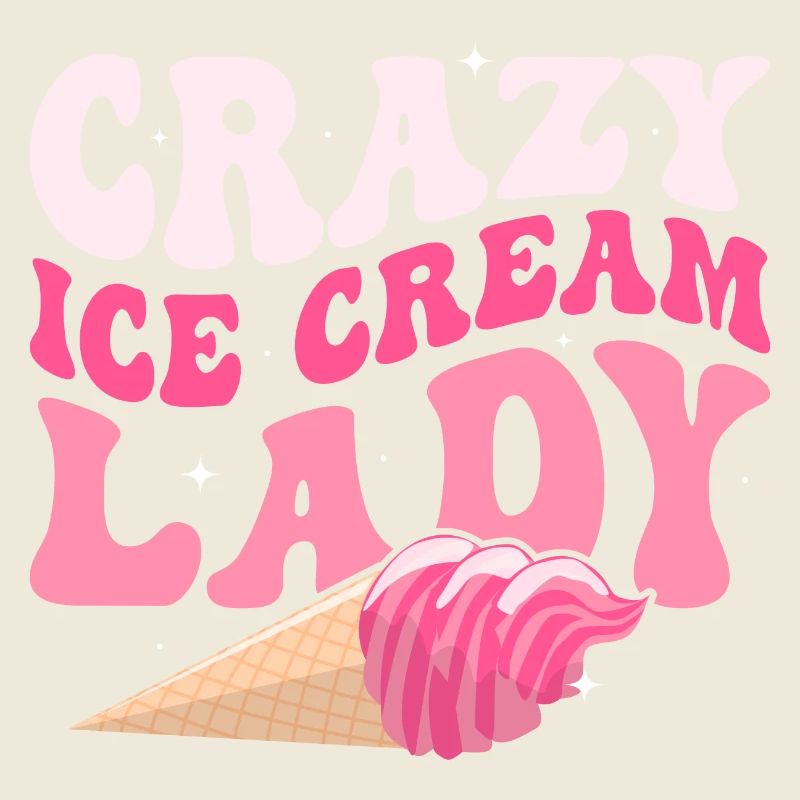Crazy Ice Cream Lady Summer Scoop Cone