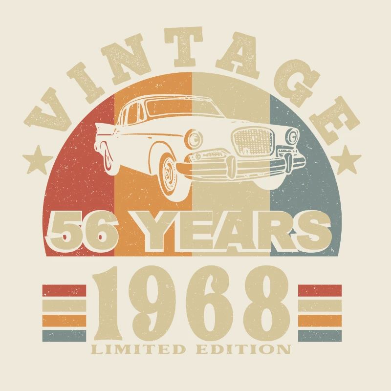 Vintage 1968 Born In 1968 56 Years Anniversary