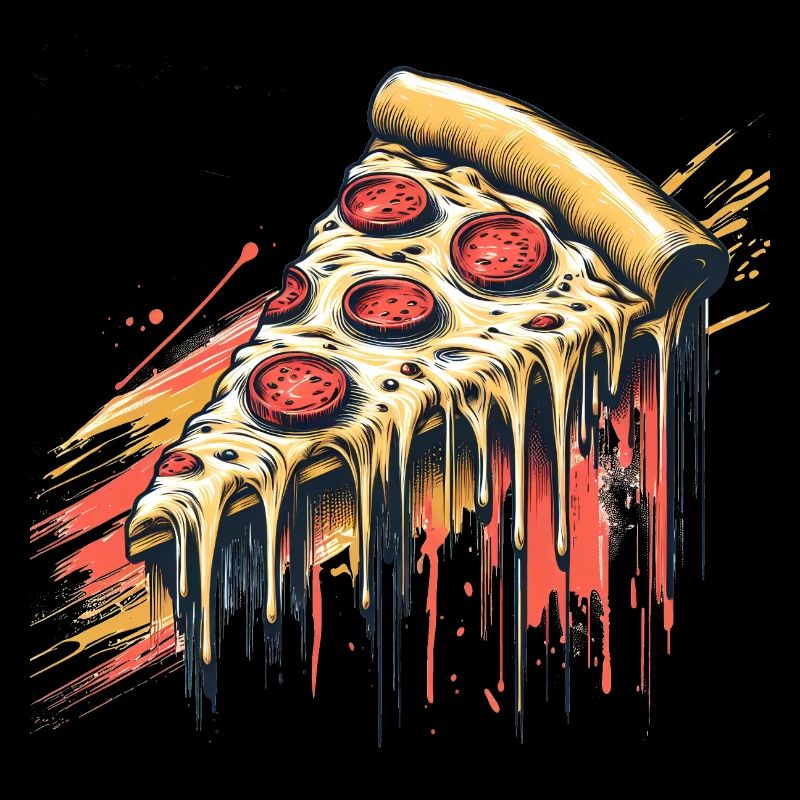 Tranche de pizza avec beaucoup de fromage Salami Restauration rapide Délicieux