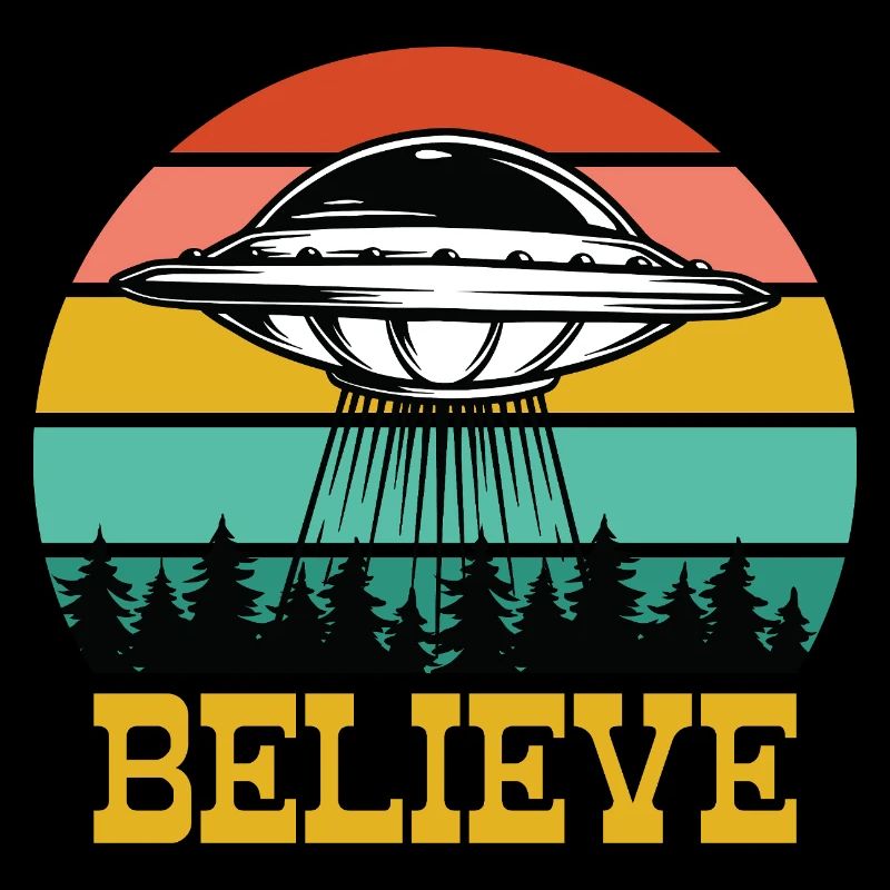 UFO Retro Landschaft – BELIEVE