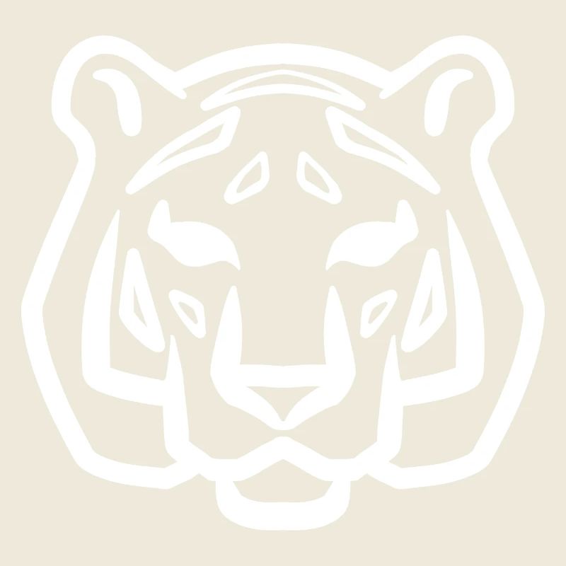 Symbole de tête de tigre blanc