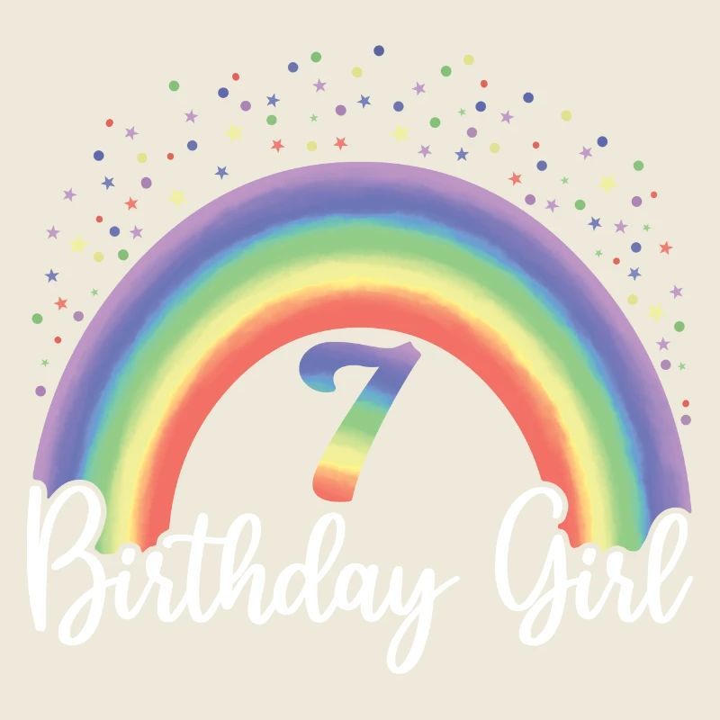 Mignon Rainbow 7 Birthday Girl, 8 ans B-day