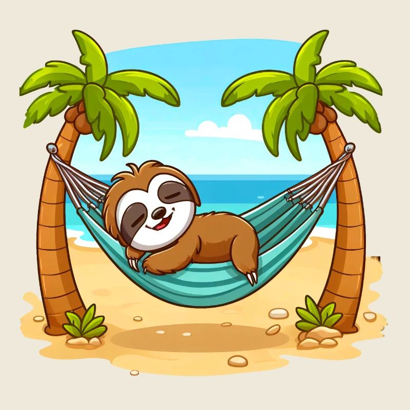Sloth on the beach