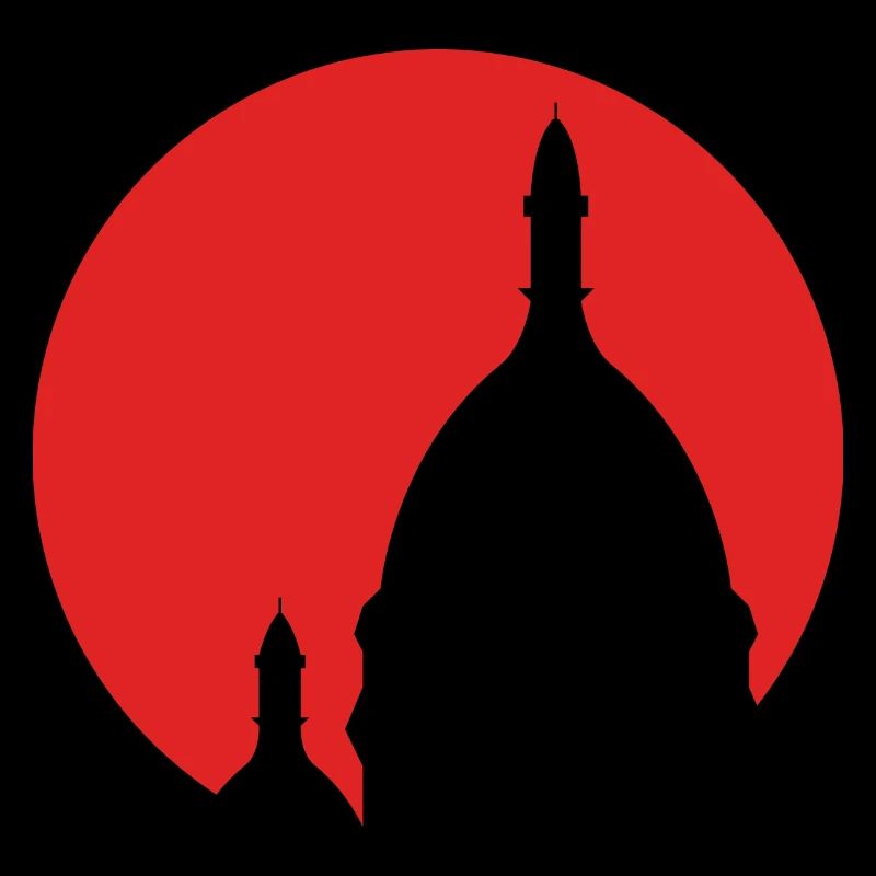 Sacré-Cœur Montmartre Paris silhouette rouge