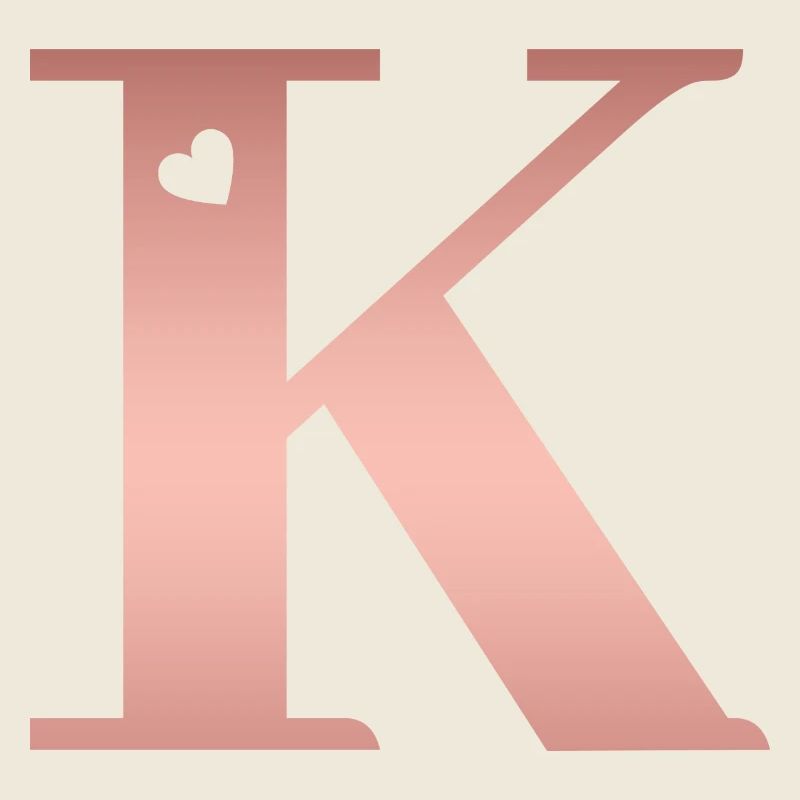 Buchstabe K Roségold