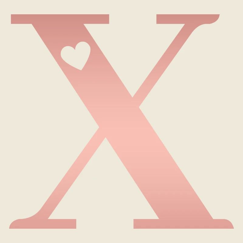 letter X rose gold