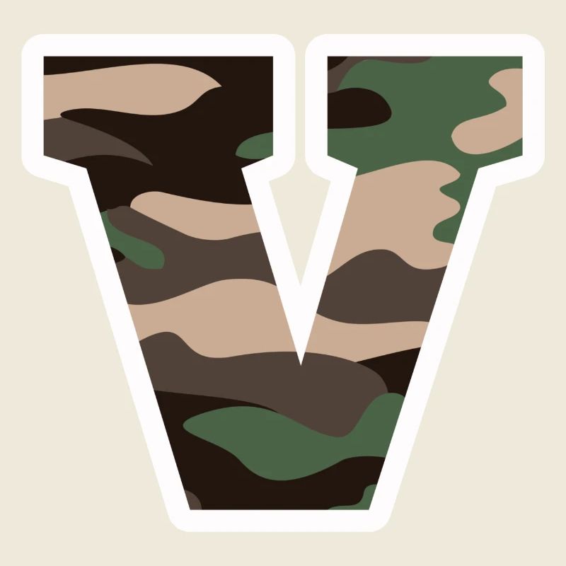 Letter V Military Camouflage - Gift Idea