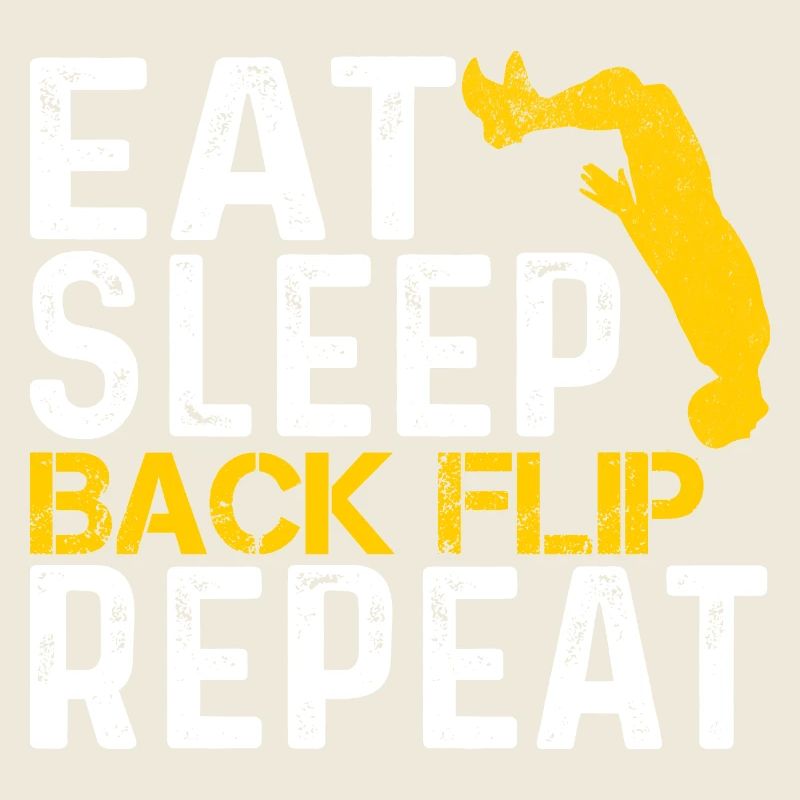 Vintage Eat Sleep Back Flip Répéter, Retour Flip