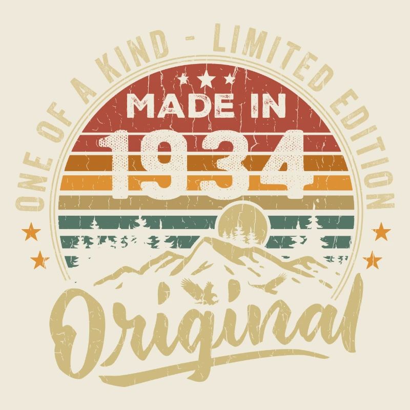 Né 1934 Original Retro Vintage Anniversaire 1934