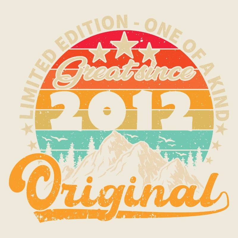 Vintage Born 2012 Birthday Gift.