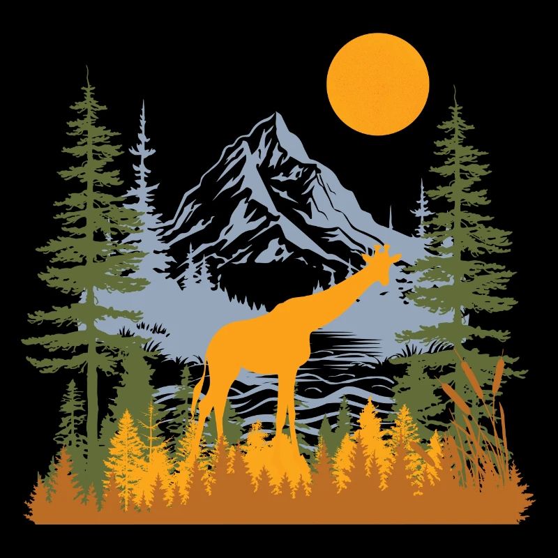 Giraffe Mountain Majesty