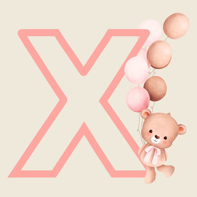 Lettre x rose ours