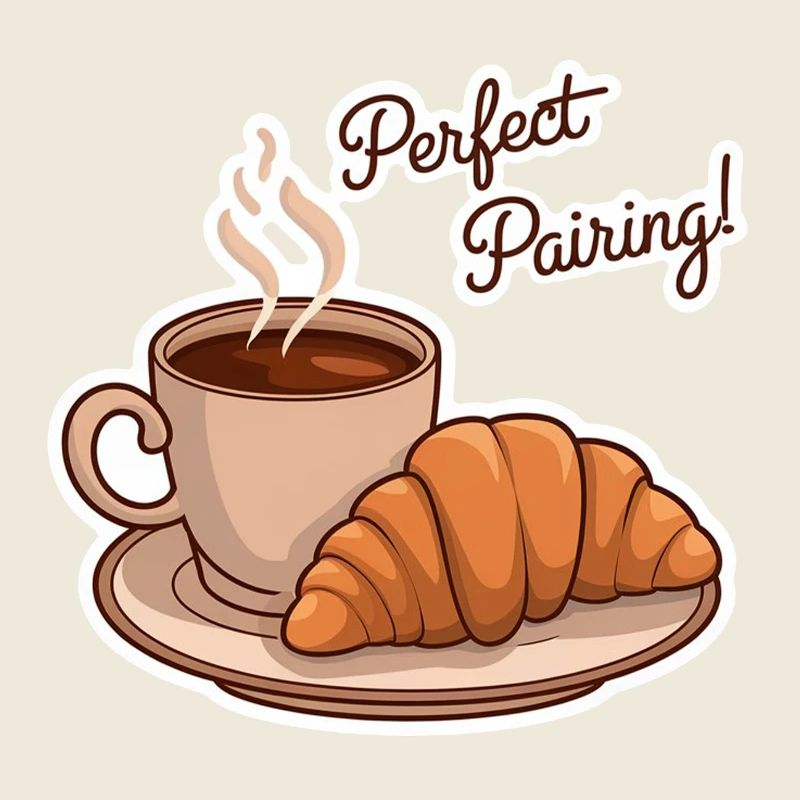 petit dejeuner parfait - café croissant