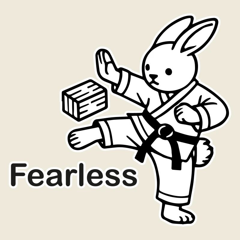 Lapin de karaté Couper du bois - Fearless Design