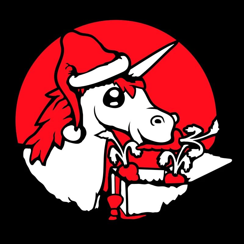 Einhorn Weihnachten Weihnachtsmann Geschenke Mütze