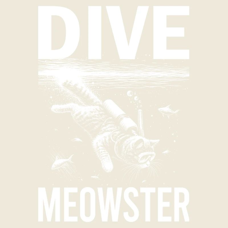 Dive Meowster Scuba Cat Diving Funny Animals