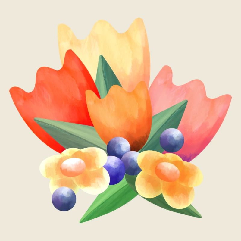 Bunte Frühlings Blumen