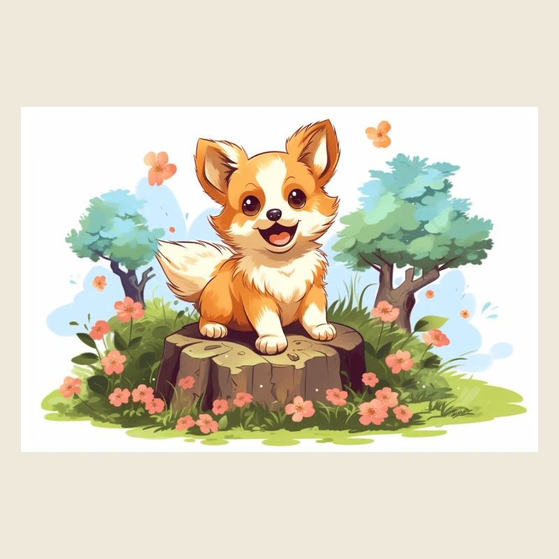 Dog Playing In Garden