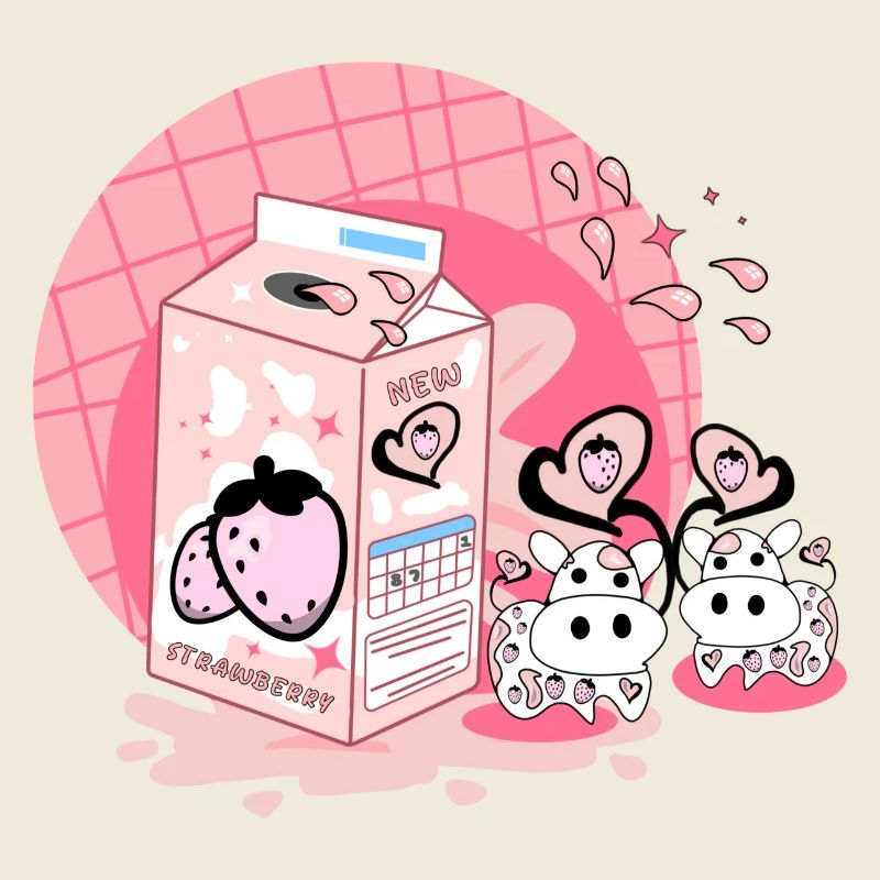 Erdbeer Milchshake Karton rosa