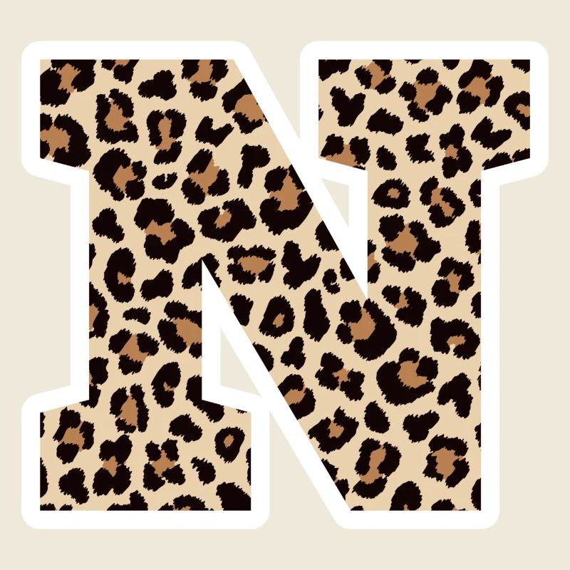 Letter N Leopard Pattern - Birthday Gift Idea