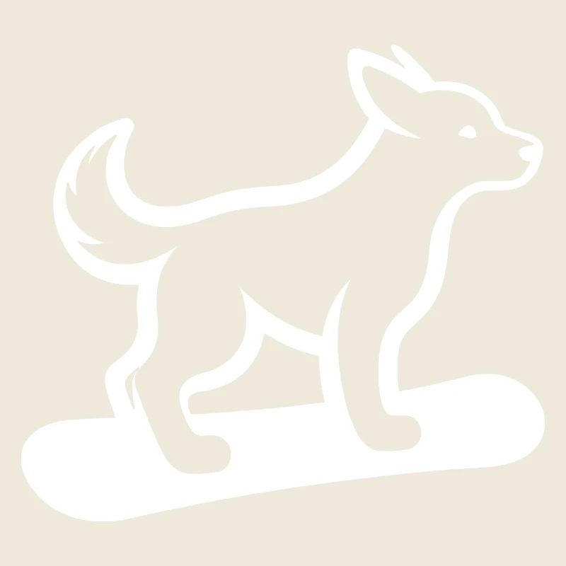 Chien Snowboard Snowboarder Design minimaliste