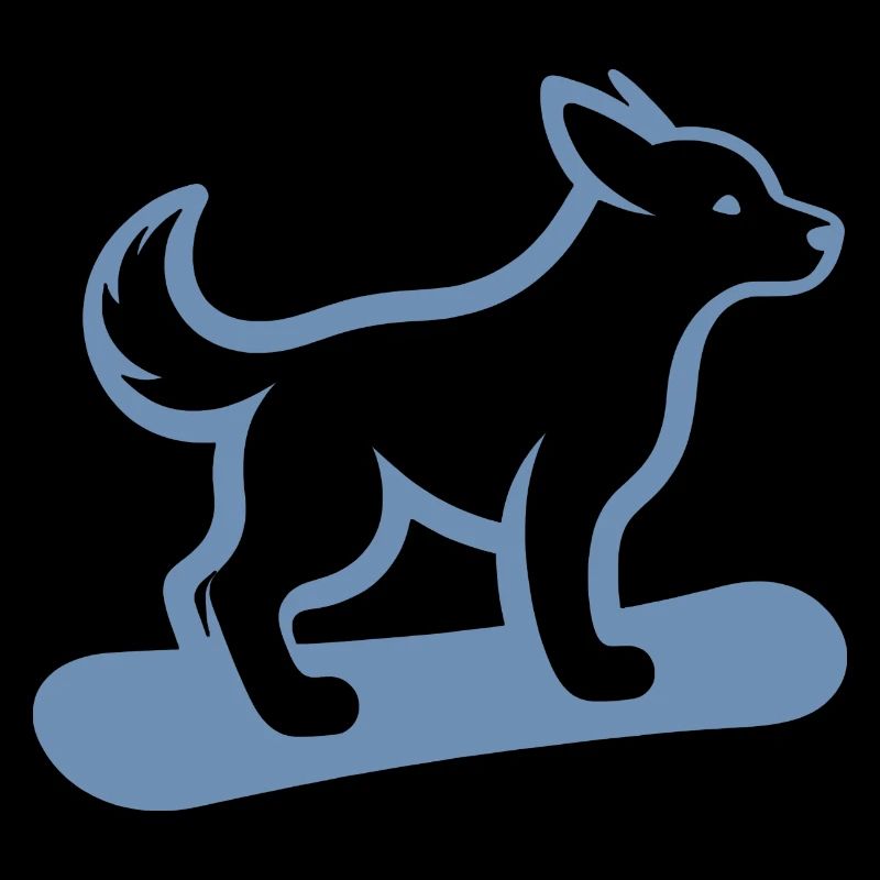Chien Snowboard Snowboarder Design minimaliste