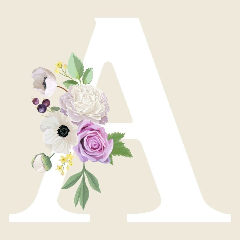 Lila Blumenbuchstabe