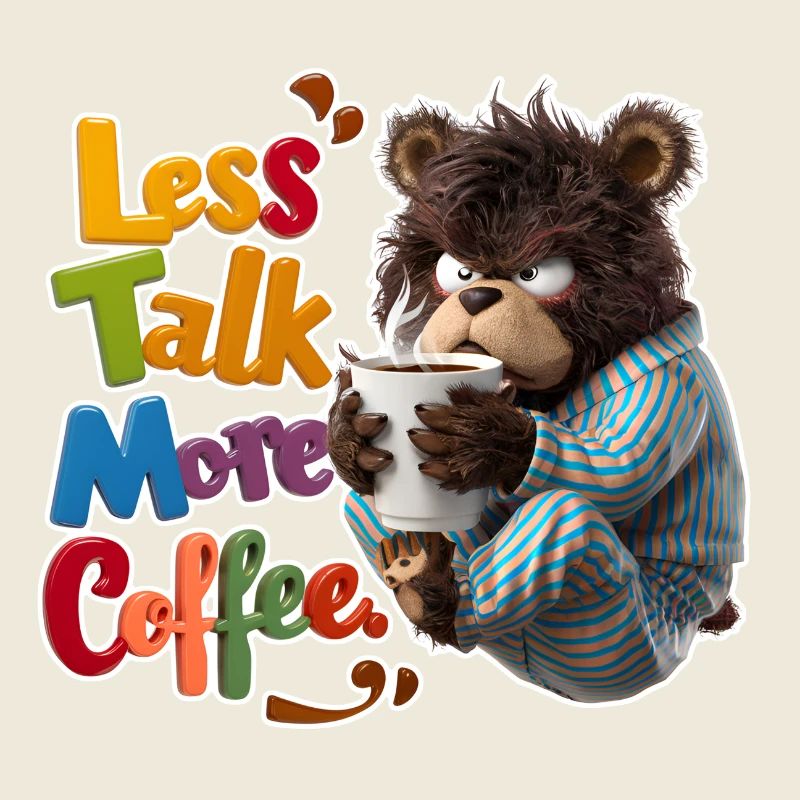 Bear and Coffee - Less Chatter, More Coffee