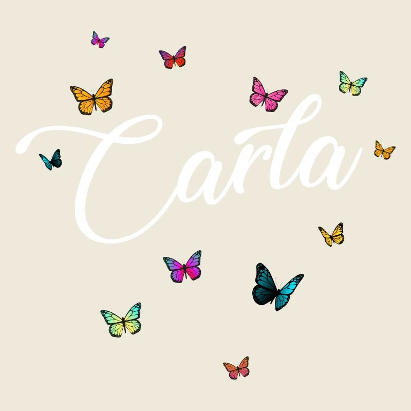 CARLA - Mädchen Name mit bunten Schmetterlingen