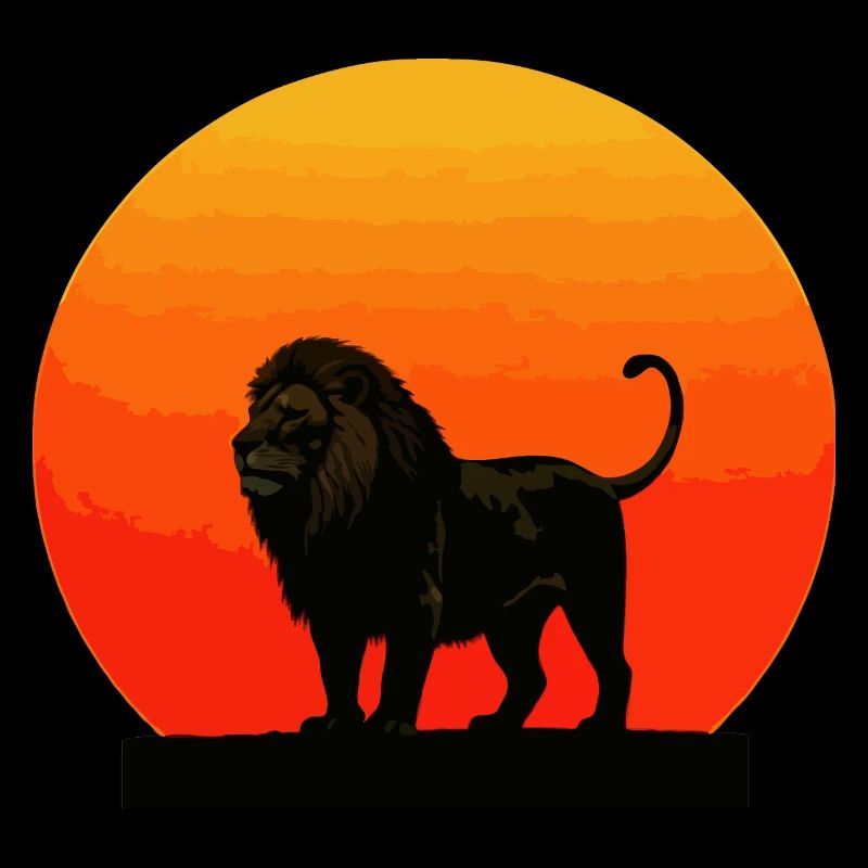 Lion au lever du soleil
