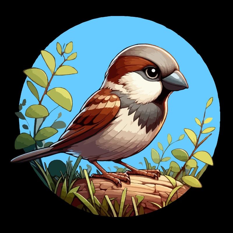 Moineau sur une branche